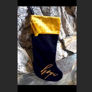 CHRISTMAS STOCKING "HOPE" MIDNIGHT BLUE & GOLD